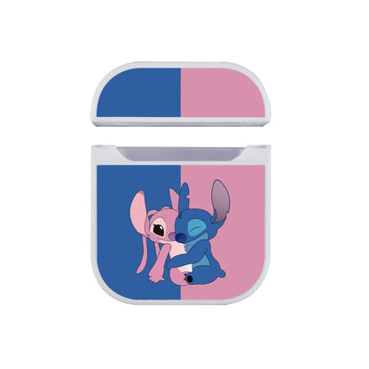 Stitch And Angel Huge Momment Apple Airpods Case White