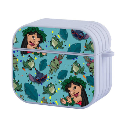 Stitch Bluish Tropical Patern Apple Airpods 4 Case White