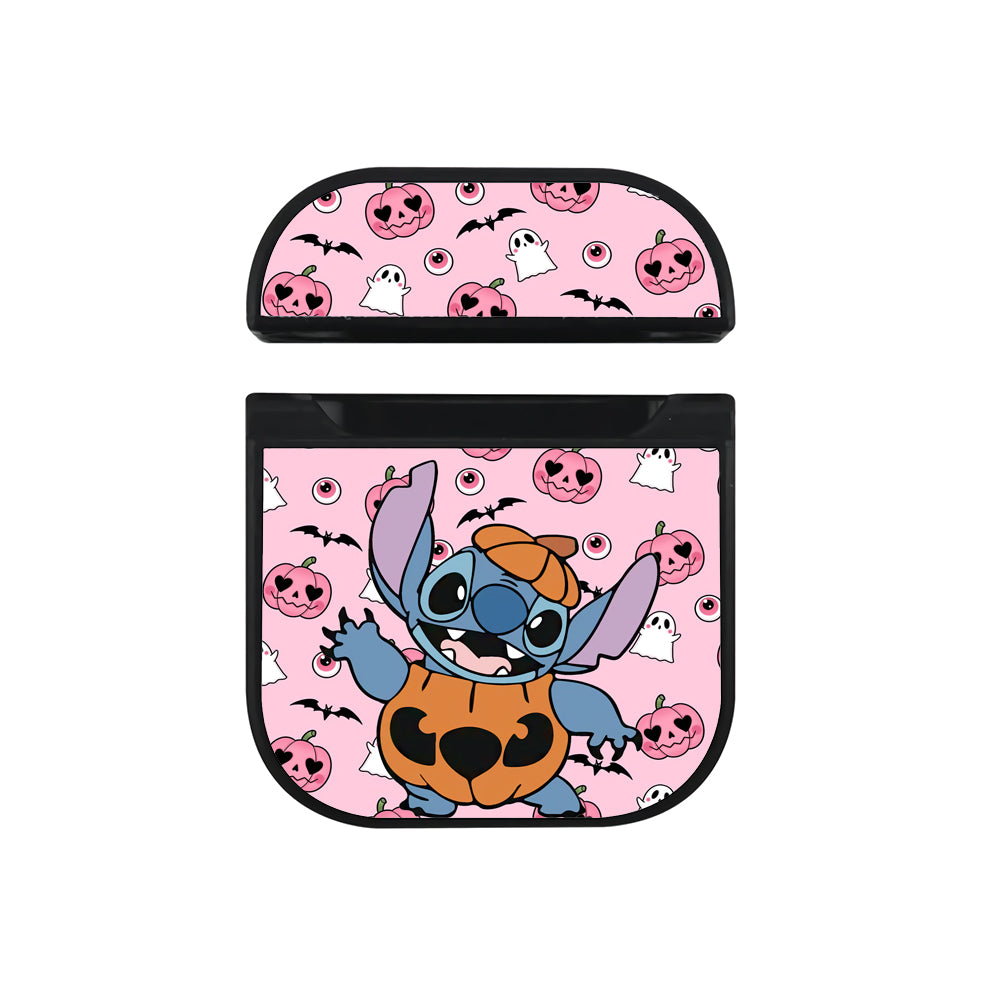 Stitch Cute Halloween Apple Airpods Case Black