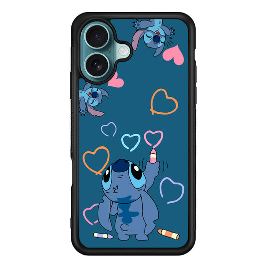 Stitch Drawing Lovely iPhone 16 Case