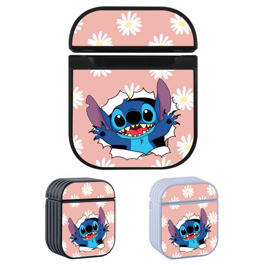 Stitch Flower Pattern Apple Airpods Case