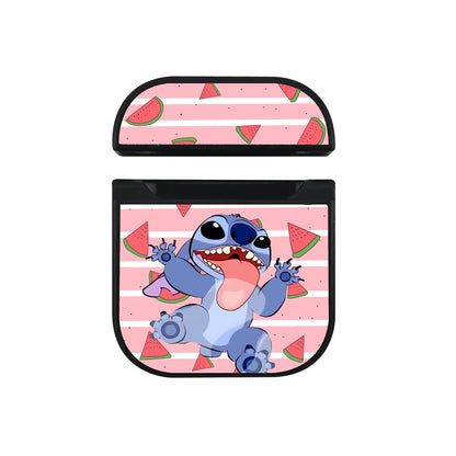 Stitch Fruit Watermelon Apple Airpods Case Black