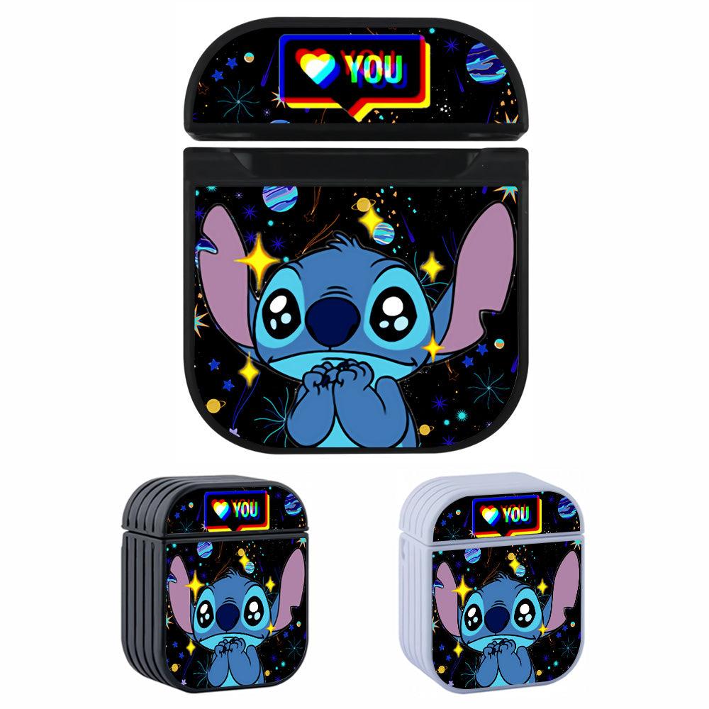 Stitch Galaxy Background Love You Apple Airpods Case