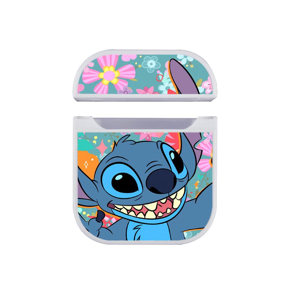 Stitch Happy with a Smile Apple Airpods Case White
