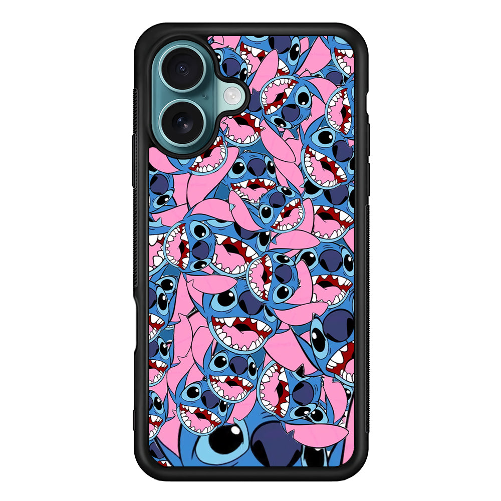 Stitch Laugh Face iPhone 16 Case