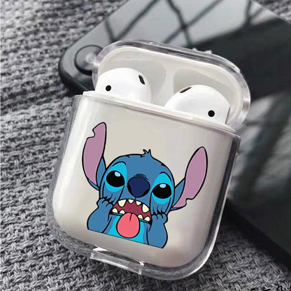 Stitch Mock Face Apple Airpods Clear Case