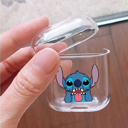 Stitch Mock Face Apple Airpods Clear Case