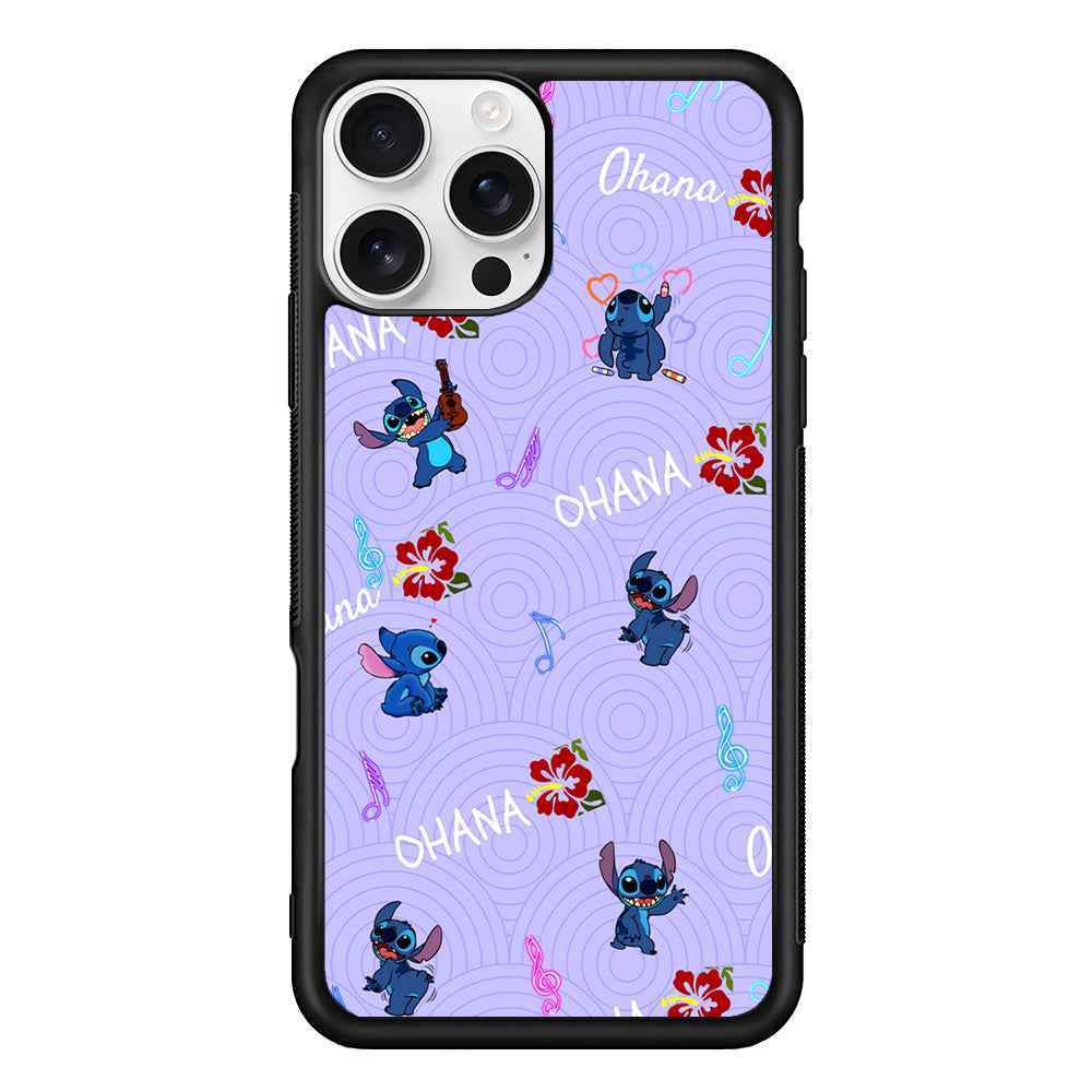 Stitch Patern Lovely Ohana iPhone 16 Pro Case