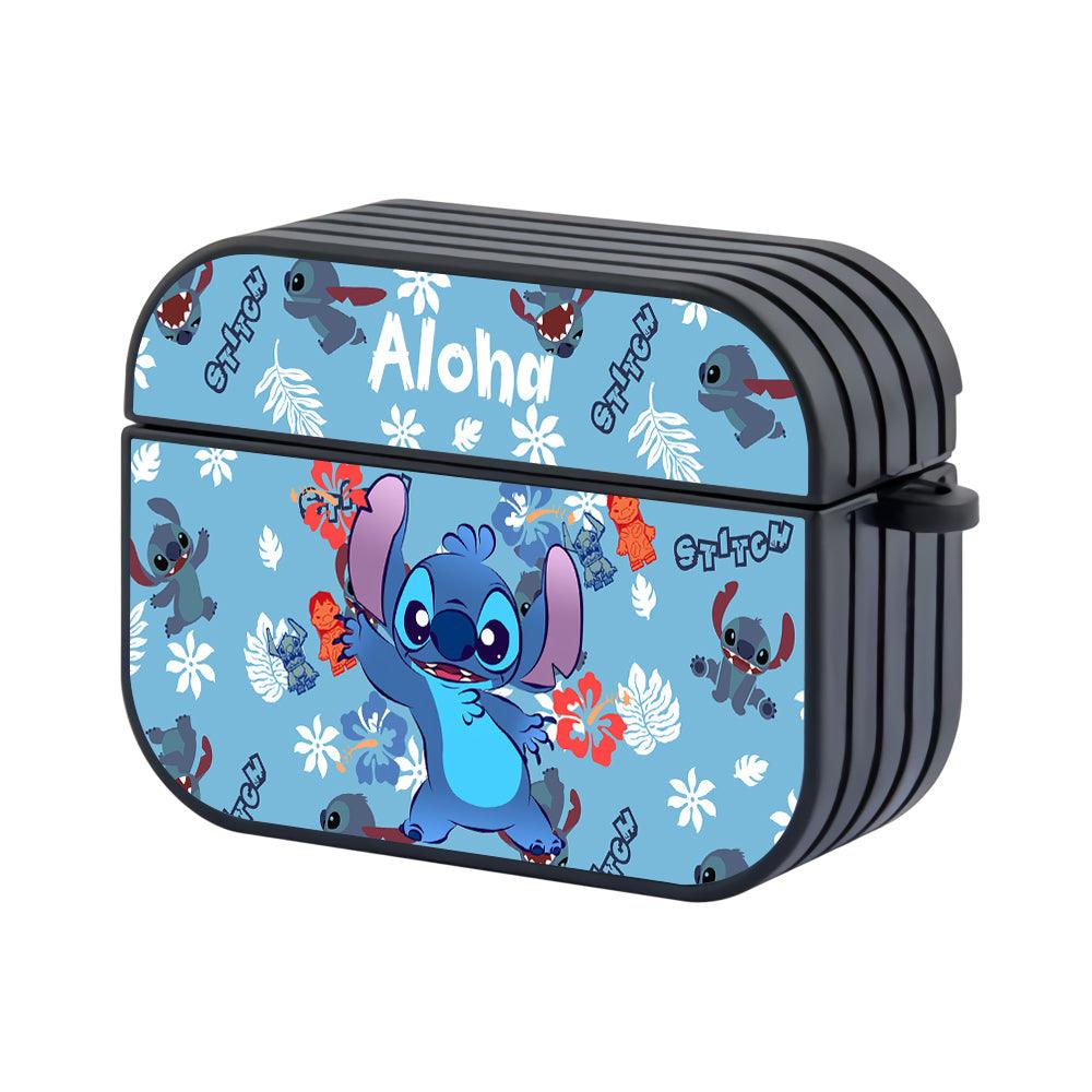 Stitch Pattern in Blue Blanket Apple Airpods Pro 3 Case Black