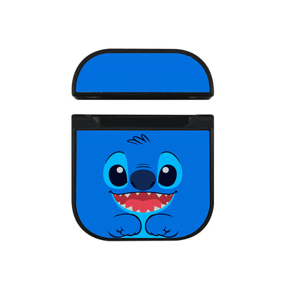 Stitch Smiling Face Apple Airpods Case Black