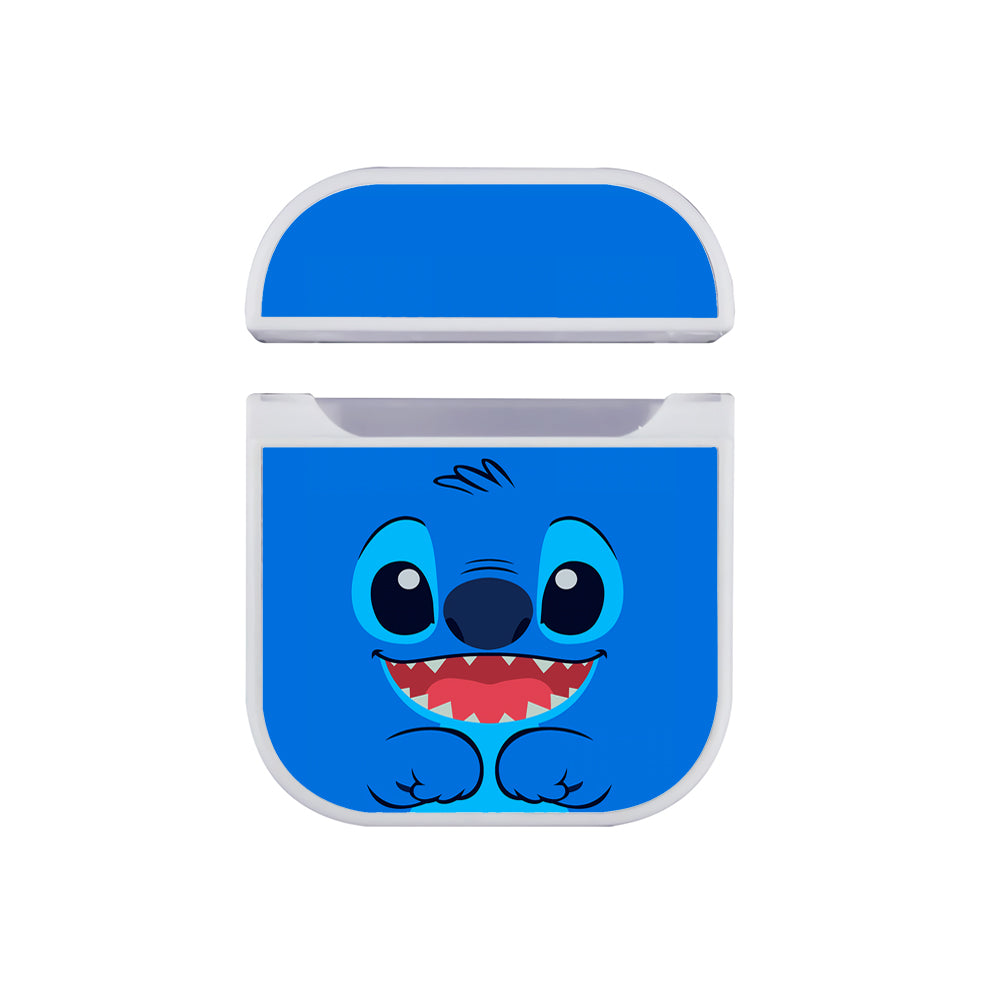 Stitch Smiling Face Apple Airpods Case White