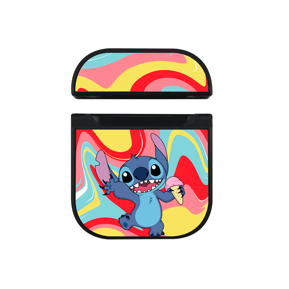 Stitch Sweet Ice Cream Apple Airpods Case Black