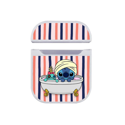 Stitch The Joy of Bathing Apple Airpods Case White
