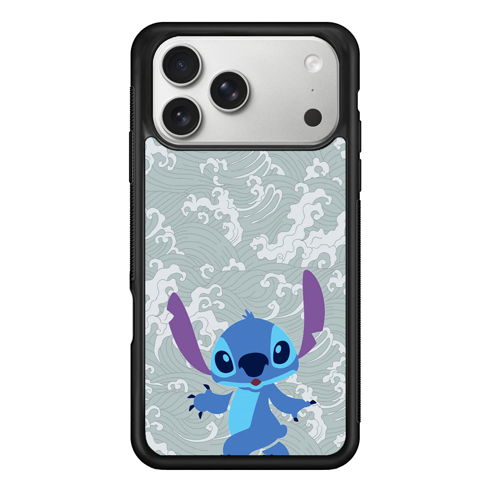 Stitch Walk on The Wave iPhone 17 Pro Case