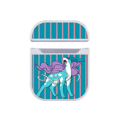 Suicune Pokemon Stripe Apple Airpods Case White