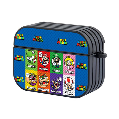 Super Mario Bros Retro Character Apple Airpods Pro 2 Case Black