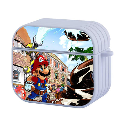 Super Mario Sludge Cleaning Spray Hard Work Apple Airpods 4 Case White