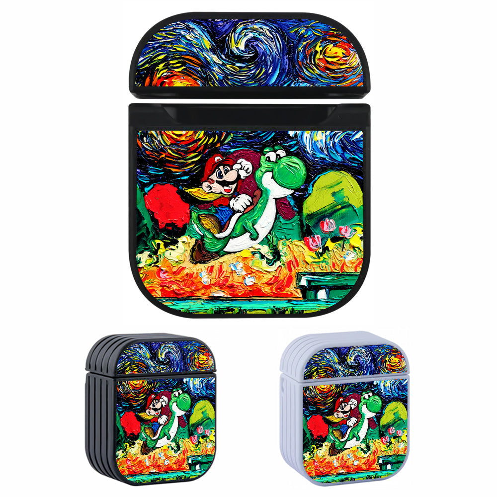 Super Mario Starry Night Painting Apple Airpods Case