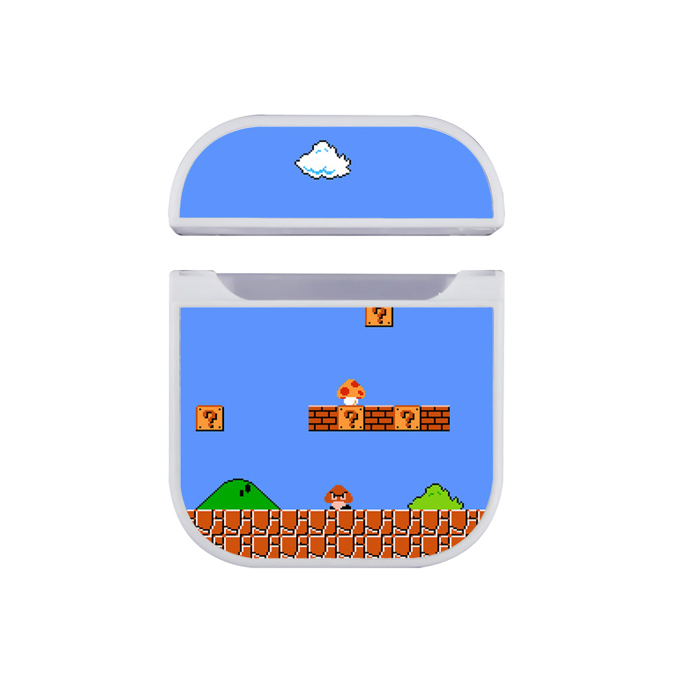 Super Mario bros Game Apple Airpods Case White
