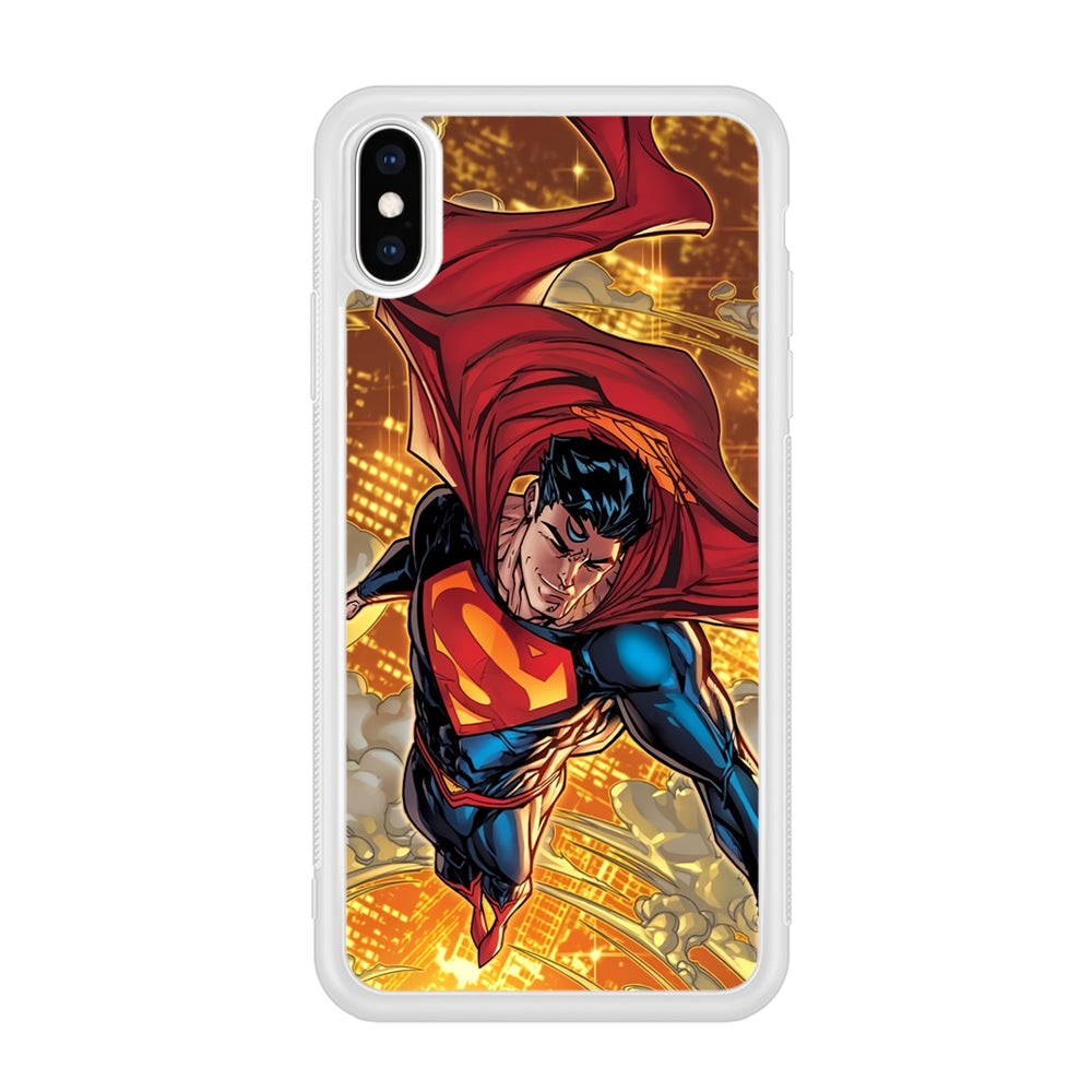 Superman Flying Through The City iPhone XS Case