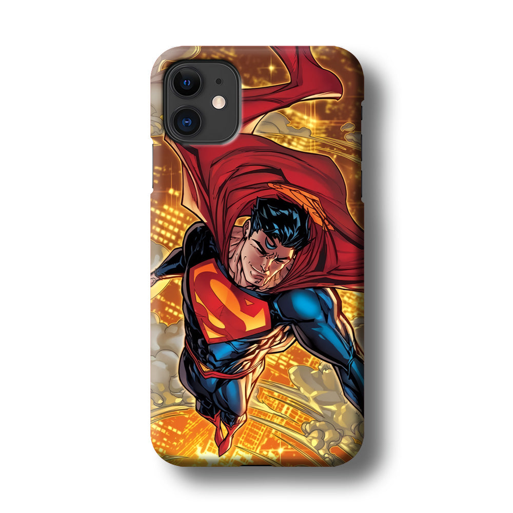 Superman Flying Through The City iPhone 11 Case