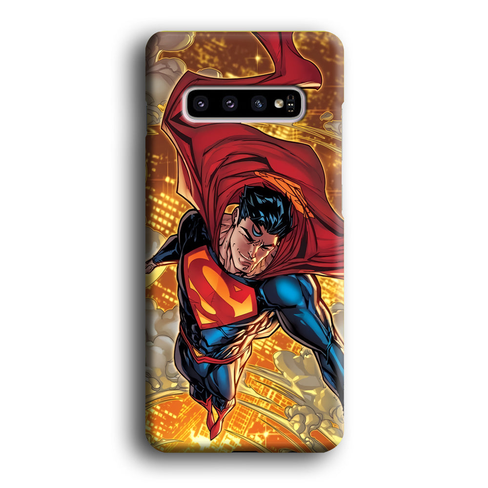 Superman Flying Through The City Samsung Galaxy S10 Case