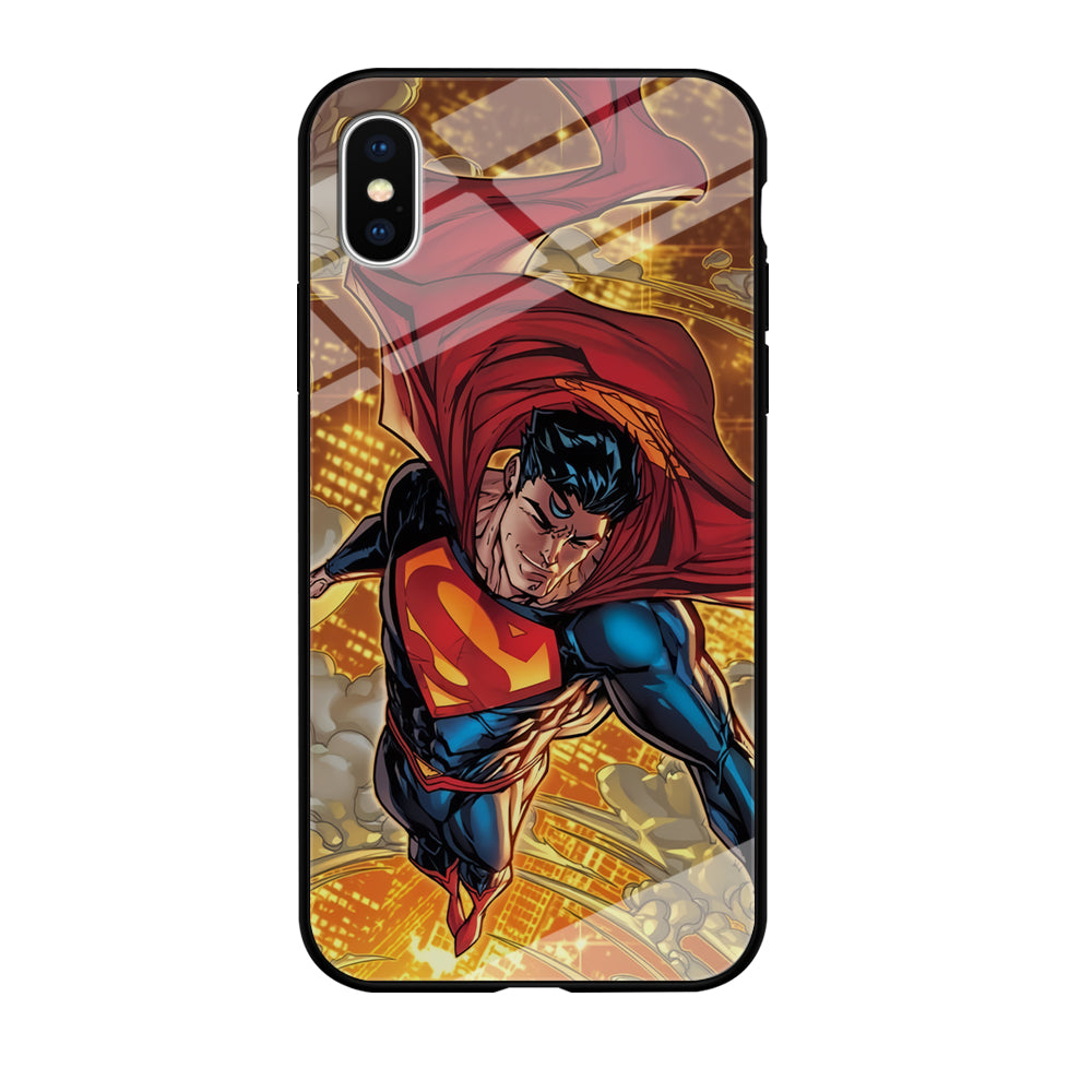 Superman Flying Through The City iPhone XS Case