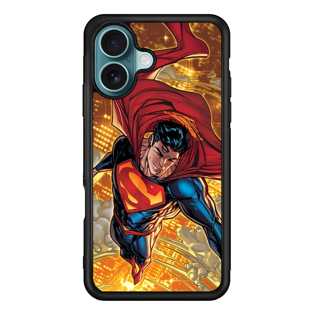 Superman Flying Through The City iPhone 16 Case