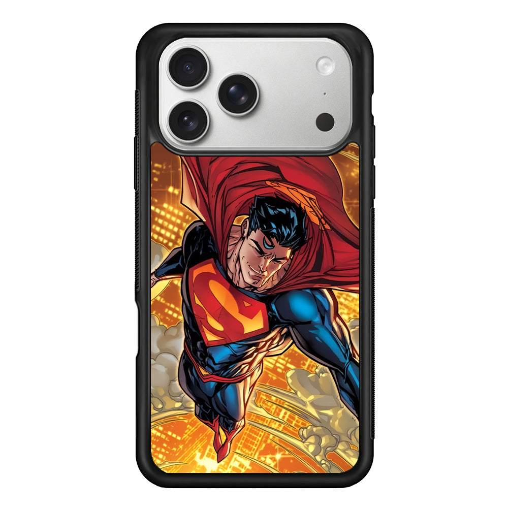 Superman Flying Through The City iPhone 17 Pro Case