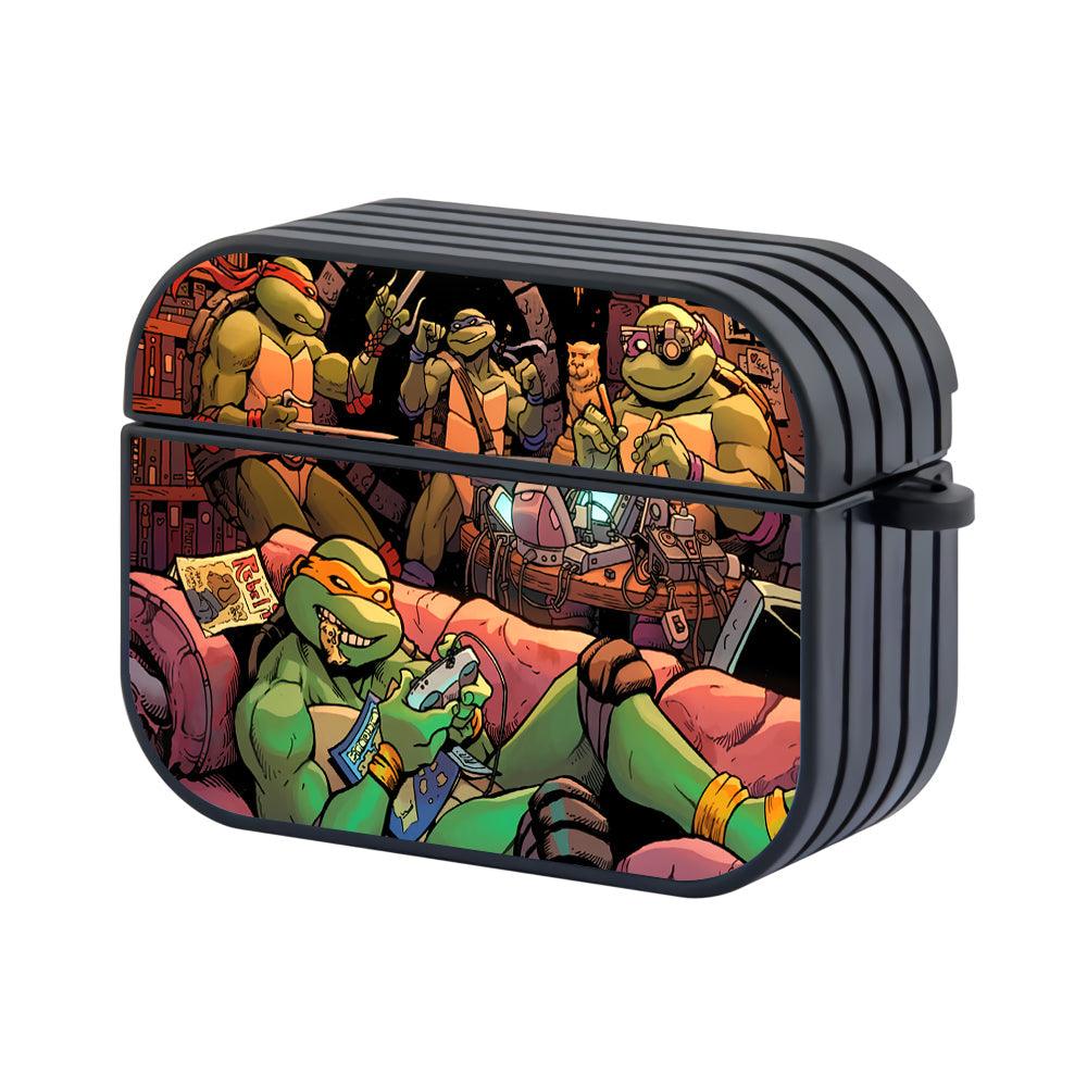 TMNT Be on a Busy Night Apple Airpods Pro Case Black
