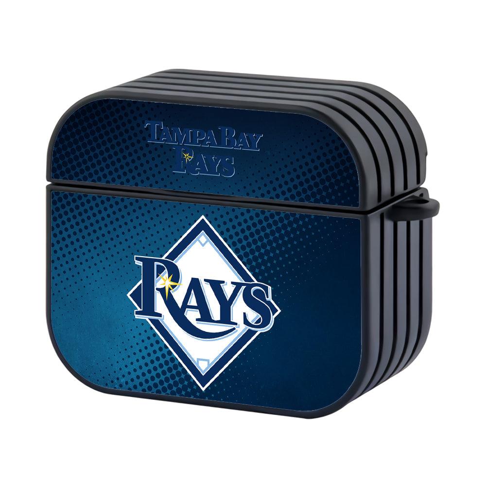 Tampa Bay Rays MLB Diagonal Blue Dot Patern Apple Airpods 4 Case Black