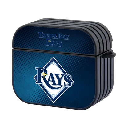 Tampa Bay Rays MLB Diagonal Blue Dot Patern Apple Airpods 4 Case Black