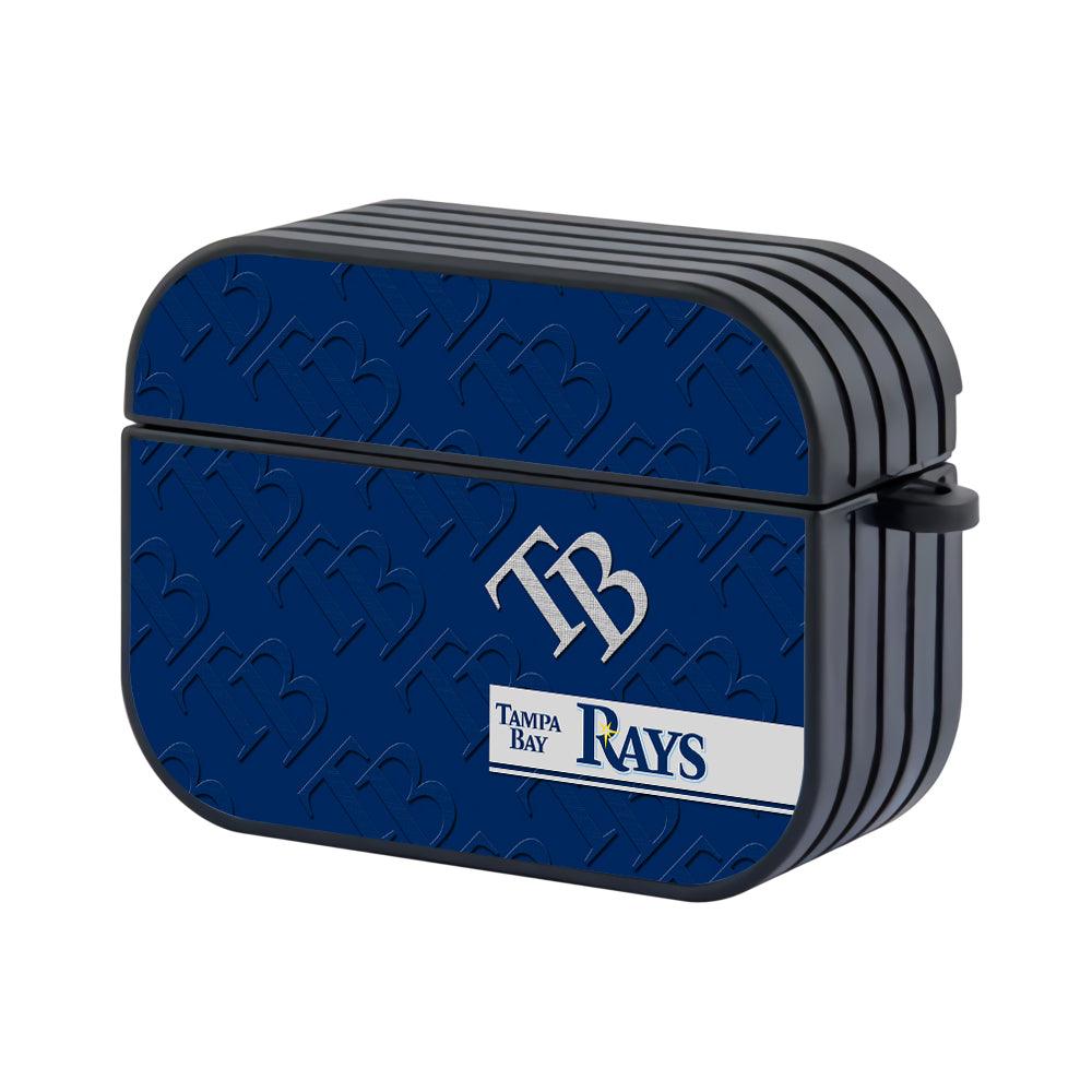 Tampa Bay Rays MLB Slope of Pattern Logos Apple Airpods Pro Case Black