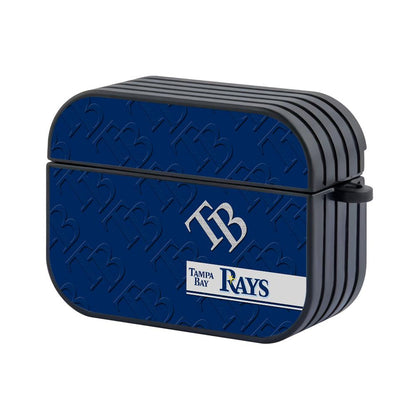Tampa Bay Rays MLB Slope of Pattern Logos Apple Airpods Pro Case Black