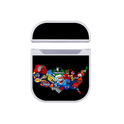 Team NBA Map Apple Airpods Case White
