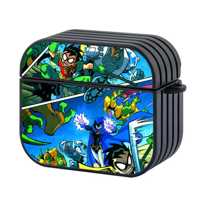 Teen Titans Go Feel The Fierce Battle Apple Airpods 4 Case Black