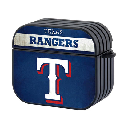 Texas Rangers MLB Font in Vintage Touch Apple Airpods 4 Case Black