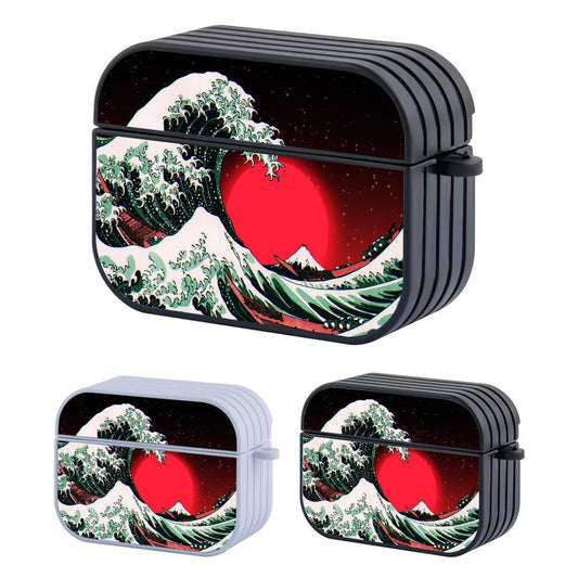 The Great Wave Red Moon Apple Airpods Pro Case