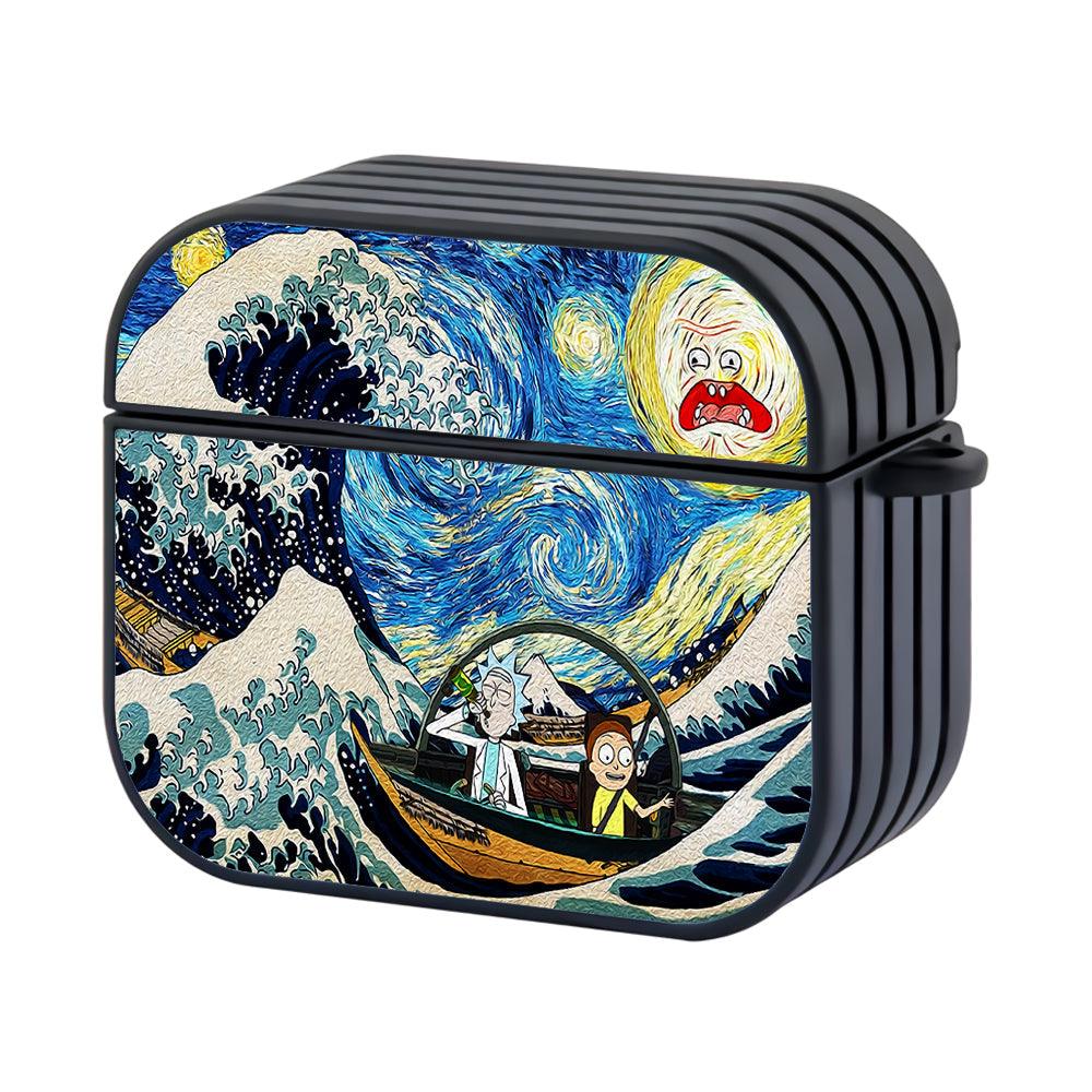 The Great Wave Rick and Morty Apple Airpods 4 Case Black