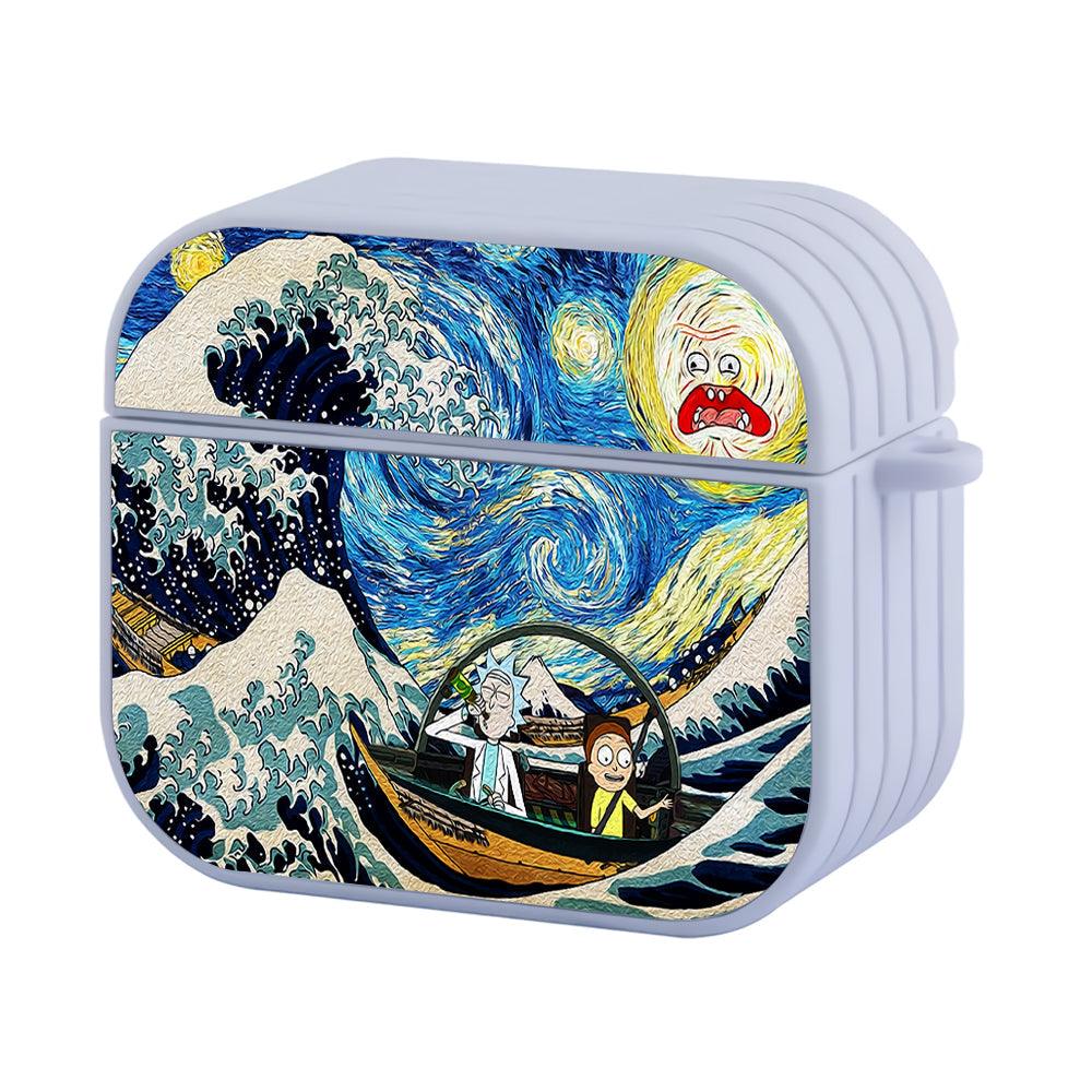 The Great Wave Rick and Morty Apple Airpods 4 Case White