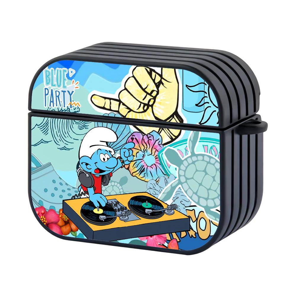The Smurfs In the Ocean Make a Blue Party Apple Airpods 4 Case Black
