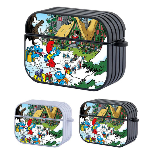 The Smurfs Share Gifts in Winter Apple Airpods Pro 3 Case-Carneyforia