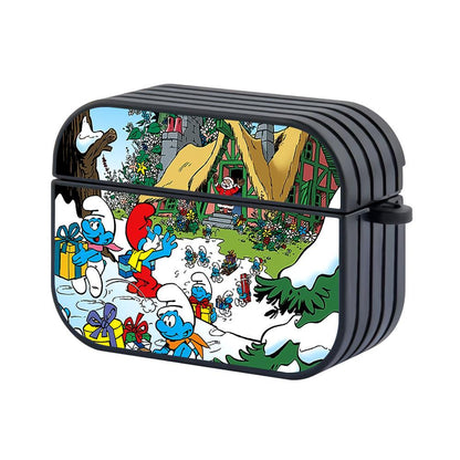 The Smurfs Share Gifts in Winter Apple Airpods Pro 2 Case Black