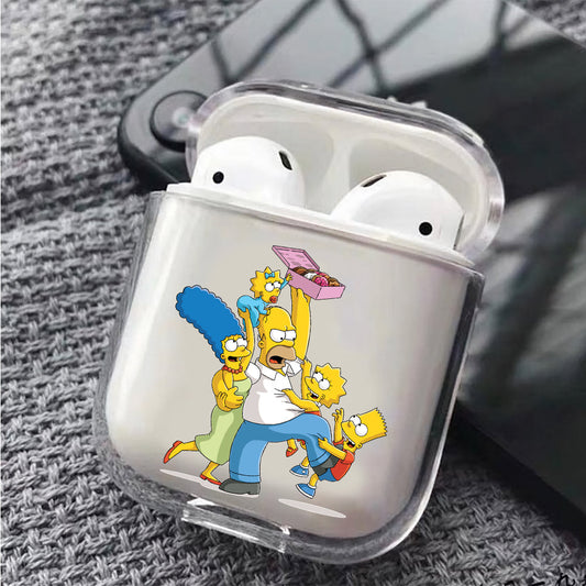 The Simpson Family Scramble for Donuts Apple Airpods Case