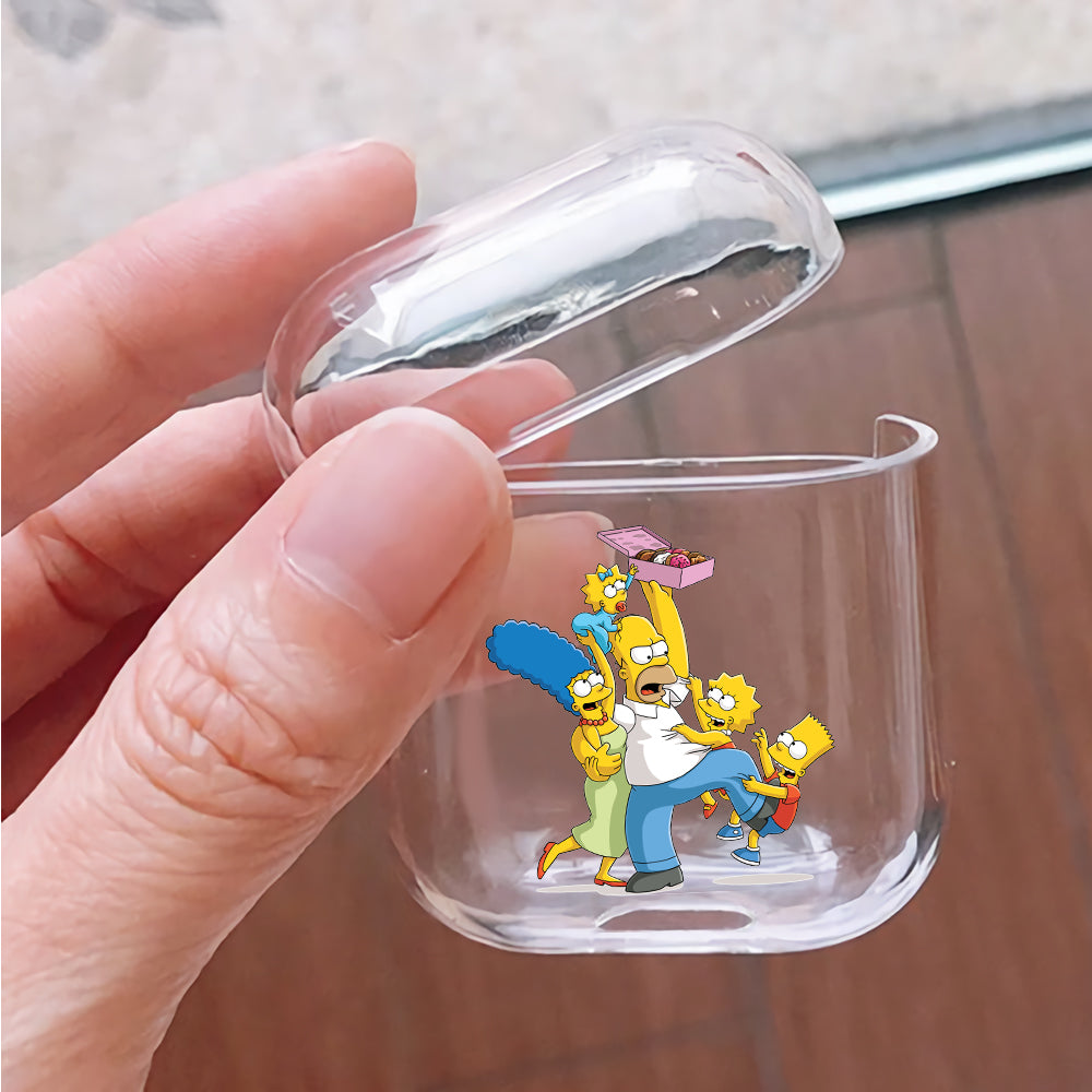 The Simpson Family Scramble for Donuts Apple Airpods Case