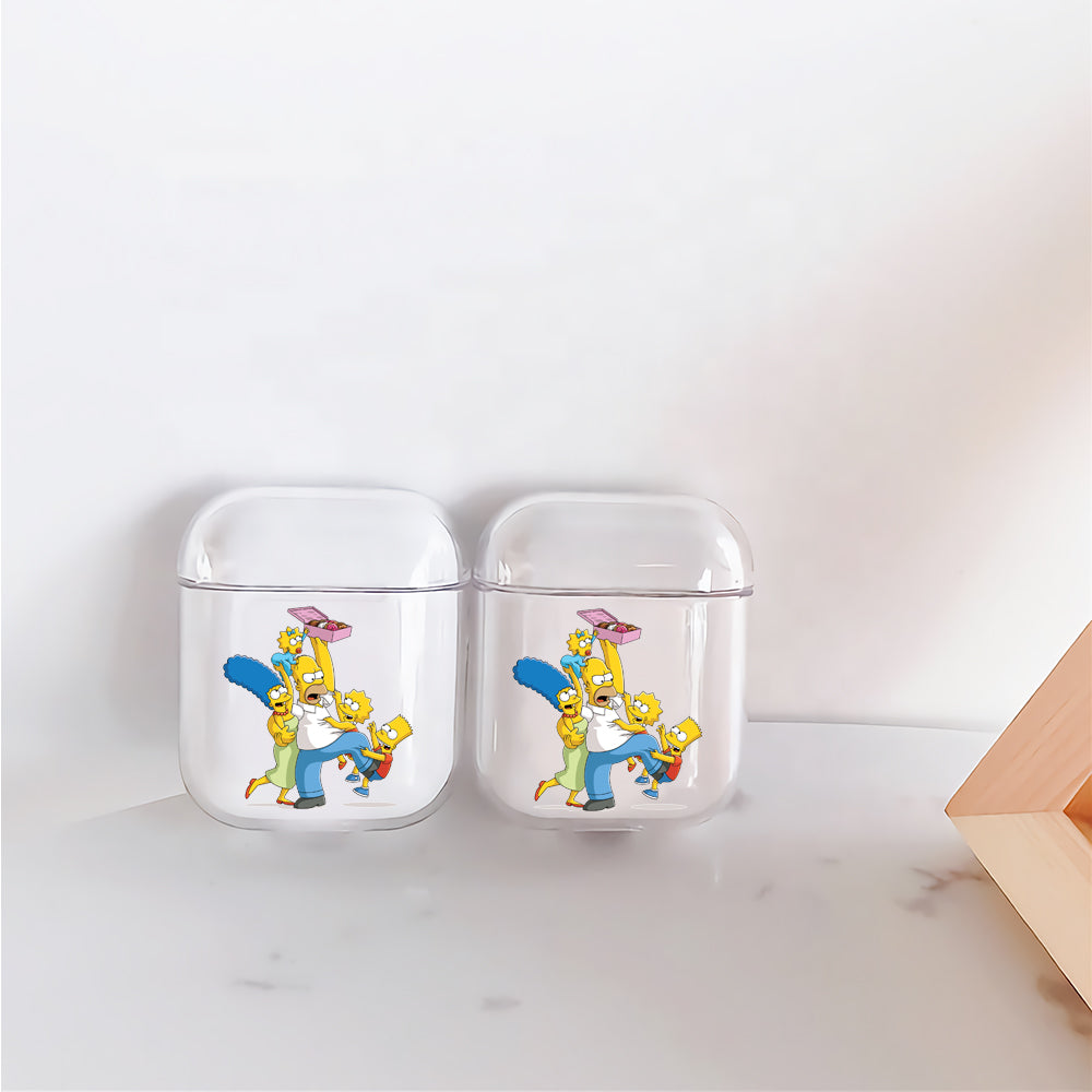 The Simpson Family Scramble for Donuts Apple Airpods Case