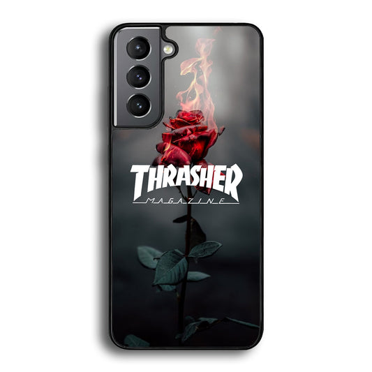 Thrasher Rose Flame Samsung Galaxy A15 Case - Carneyforia