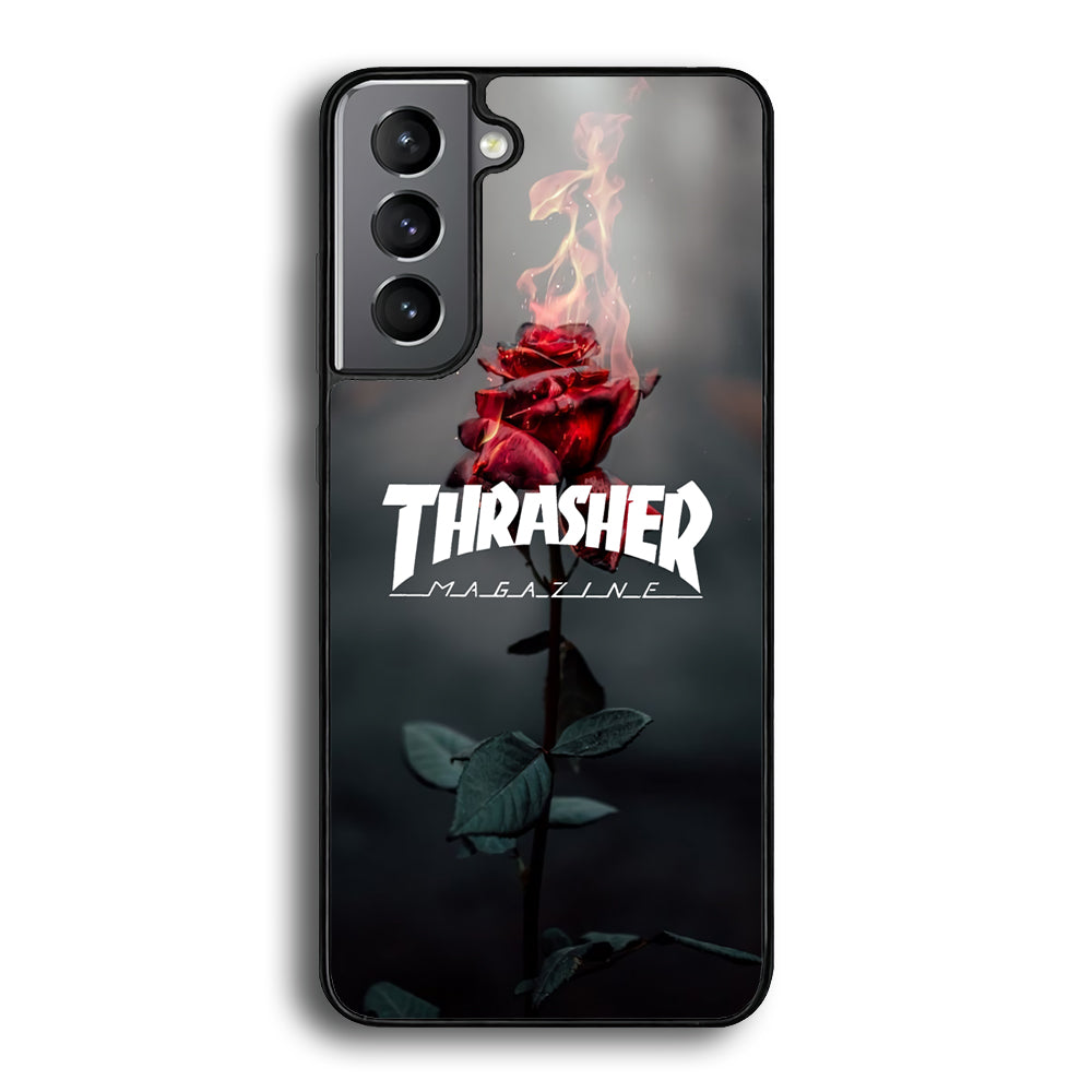 Thrasher Rose Flame Samsung Galaxy A16 Case - Carneyforia