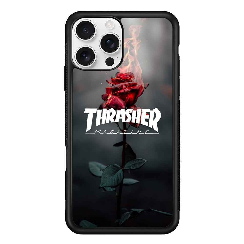 Thrasher Rose Flame iPhone 16 Pro Case