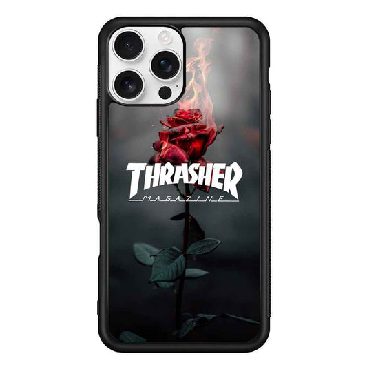 Thrasher Rose Flame iPhone 16 Pro Max Case
